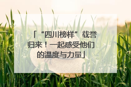 “四川榜样”载誉归来！一起感受他们的温度与力量